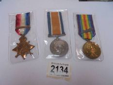 Three WW1 medals for 6262 Sjt W Self, 2/High L I.