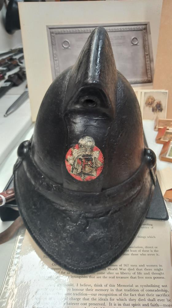 A late Victorian firemans helmet. - Image 6 of 8