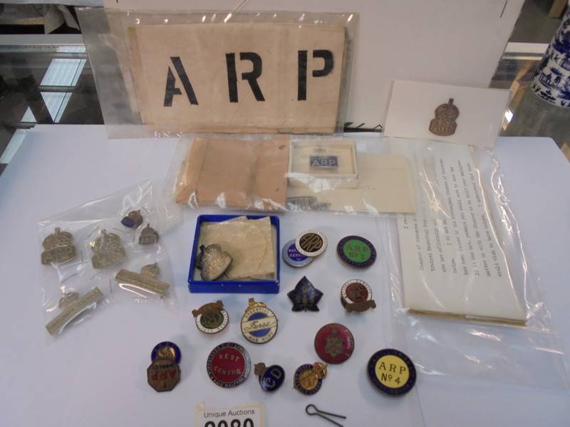 A collection of ARP badges (some with documentation).