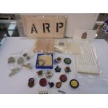 A collection of ARP badges (some with documentation).