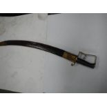 A Victorian Sabre in leather scabbard, COLLECT ONLY.