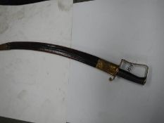 A Victorian Sabre in leather scabbard, COLLECT ONLY.