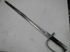 A British 1879 Martini Henry sawback bayonet (sawback removed).