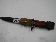 A No. 7 MK1/1 bayonet with scabbard and frog.