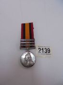 A Victorian South Africa medal for 8277 Pte W Forest, Coldstream Guards.