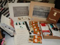 A collection of cigarette boxes, 7 cigar boxes , cards, cigarette labels, 2 photographs etc.,