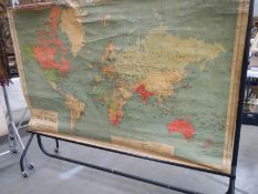 A 1948 map of the world for The London Geographical Institute, a/f, 182 x 116 cm.