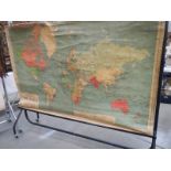 A 1948 map of the world for The London Geographical Institute, a/f, 182 x 116 cm.