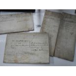 A quantity of 18th century documents, deeds, sales etc.,
