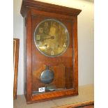 An oak wall clock, COLLECT ONLY.