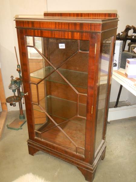 A mahogany display cabinet, COLLECT ONLY.
