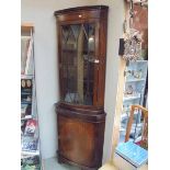 A mahogany corner cabinet, COLLECT ONLY.