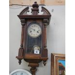 A mahogany wall clock, COLLECT ONLY.