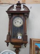 A mahogany wall clock, COLLECT ONLY.