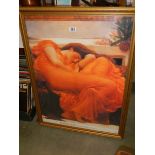 A framed and glazed print entitled 'Flaming June', COLLECT ONLY.