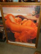 A framed and glazed print entitled 'Flaming June', COLLECT ONLY.