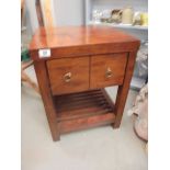 A pair of modern mahogany bedside tables. COLLECT ONLY.