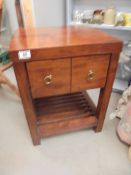 A pair of modern mahogany bedside tables. COLLECT ONLY.