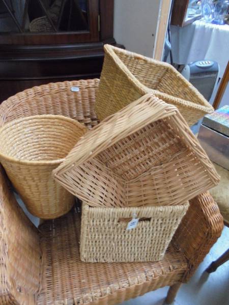 A cane chair and a quantity of basket ware, COLLECT ONLY. - Image 3 of 3