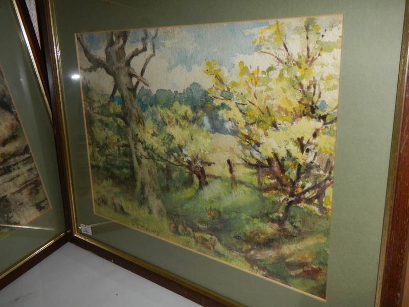 Three framed and glazed rural scenes, COLLECT ONLY. - Image 3 of 4