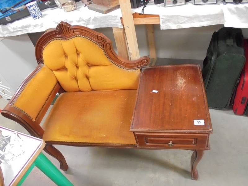 A vintage telephone seat/table. COLLECT ONLY.