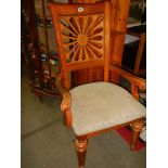 A good quality mahogany elbow chair, COLLECT ONLY.