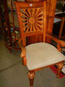 A good quality mahogany elbow chair, COLLECT ONLY.