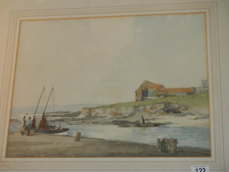 A framed and glazed beach scene signed Matthew Adam, COLLECT ONLY.