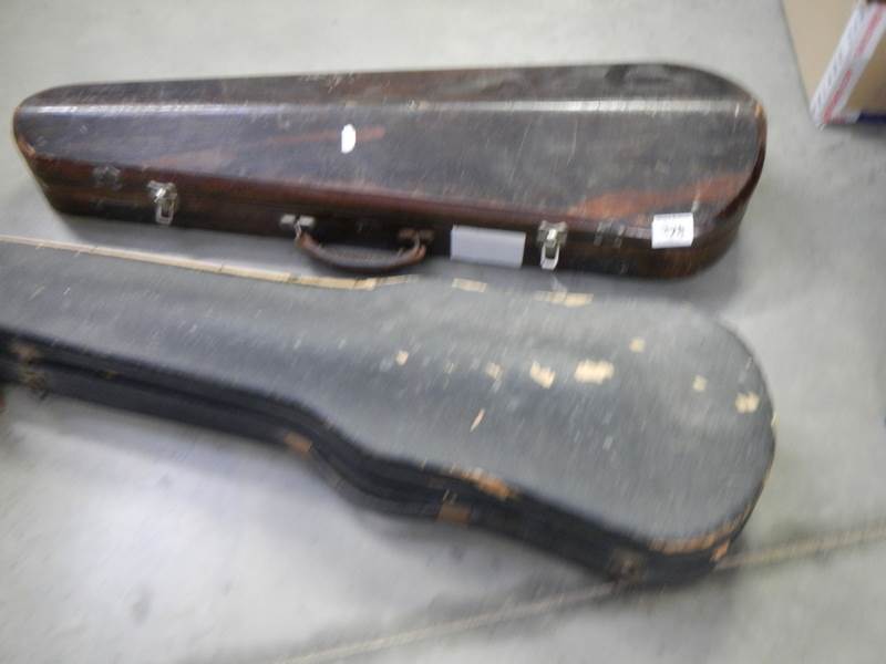 Two old violin cases, COLLECT ONLY. - Image 4 of 4