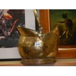 A brass coal scuttle, COLLECT ONLY.