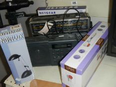 Two radio's, boxed reading lamp etc., COLLECT ONLY.