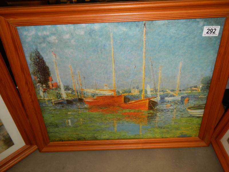 Three pine framed pictures, COLLECT ONLY. - Image 3 of 4