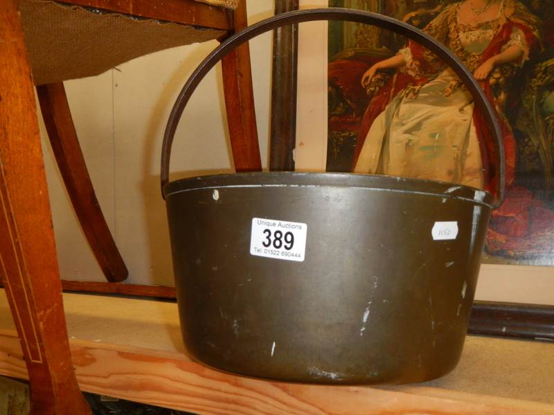 A brass jam pan.