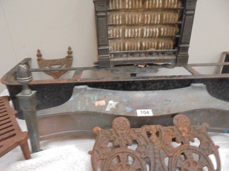 A quantity of cast iron architectural items and a steel fender, COLLECT ONLY. - Image 4 of 7