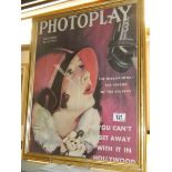 A framed and glazed 'Photoplay' poster, COLLECT ONLY.