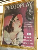 A framed and glazed 'Photoplay' poster, COLLECT ONLY.