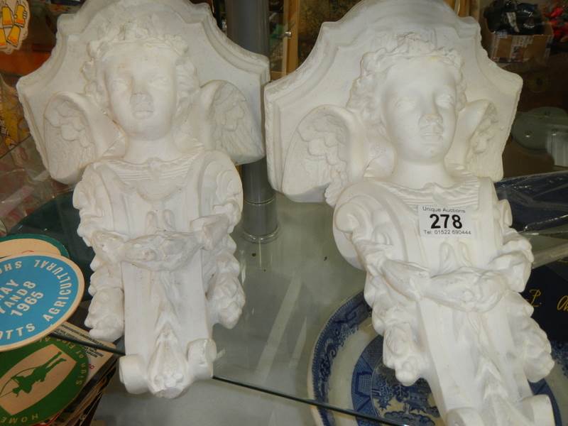 A pair of plaster wall brackets, COLLECT ONLY.