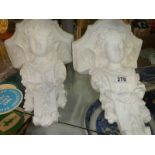 A pair of plaster wall brackets, COLLECT ONLY.