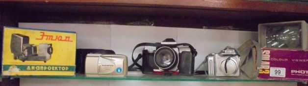 Three camera's, colour viewer etc.,