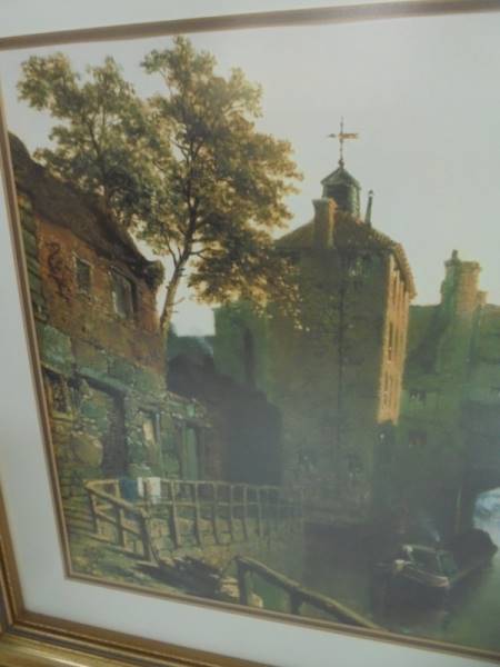 A gilt framed and glazed print of Lincoln on the Brayford 72 x 55 cm, COLLECT ONLY. - Image 2 of 4