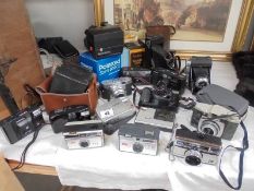 A mixed lot of vintage camera's including Kodak No.2 box Brownie, Boigtlander, Agfa folding camera,