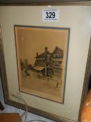 A framed limited edition print 'Stratford on Avon High street' Marjorie Christine Bates (1882-1963)