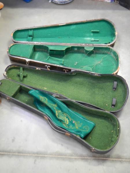 Two old violin cases, COLLECT ONLY. - Image 3 of 4