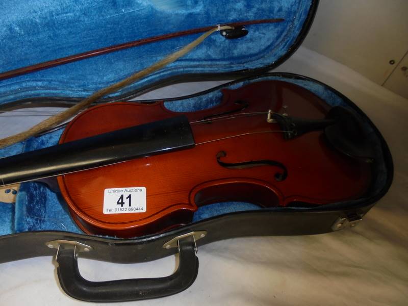 A cased violin with bow, COLLECT ONLY. - Image 2 of 3