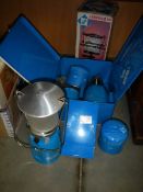 A camping stove and two lanterns, COLLECT ONLY.