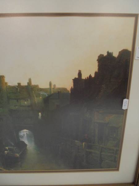 A gilt framed and glazed print of Lincoln on the Brayford 72 x 55 cm, COLLECT ONLY. - Image 3 of 4