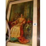 A framed and glazed full length portrait of a lady, COLLECT ONLY.