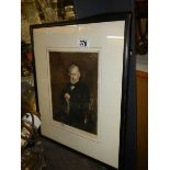 A framed and glazed 19th century engraving of a gentleman, COLLECT ONLY.