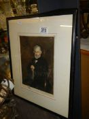 A framed and glazed 19th century engraving of a gentleman, COLLECT ONLY.