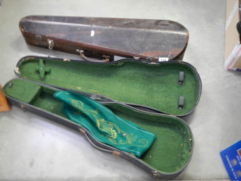 Two old violin cases, COLLECT ONLY. - Image 2 of 4